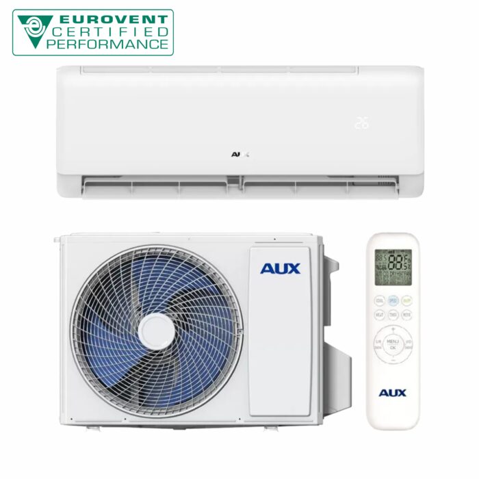 Aparat aer conditionat AUX Q Series, 9000 BTU/h, ASW-H09B5B4/QCR3DI-C0, WiFi inclus, Sleep Mode, Auto Curatare, Auto Restart, Filtru Carbon Activ 